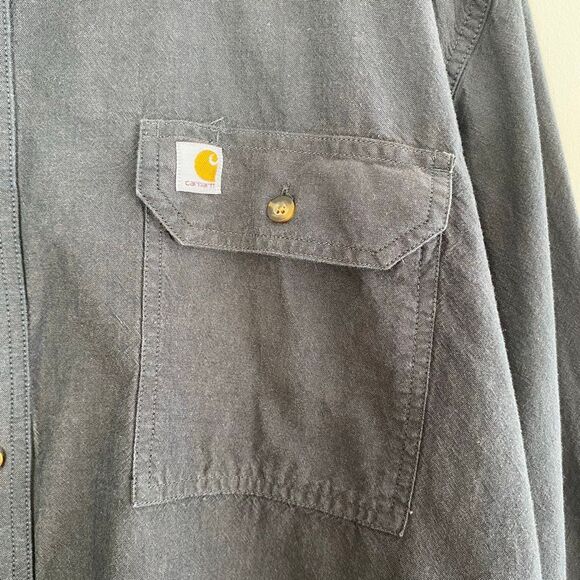 Carhartt Original Fit Button Up Shirt – Men’s 3XL Regular 100% Cotton Workwear - Picture 5 of 10